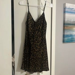 Zara Leopard Print Satin Mini Dress